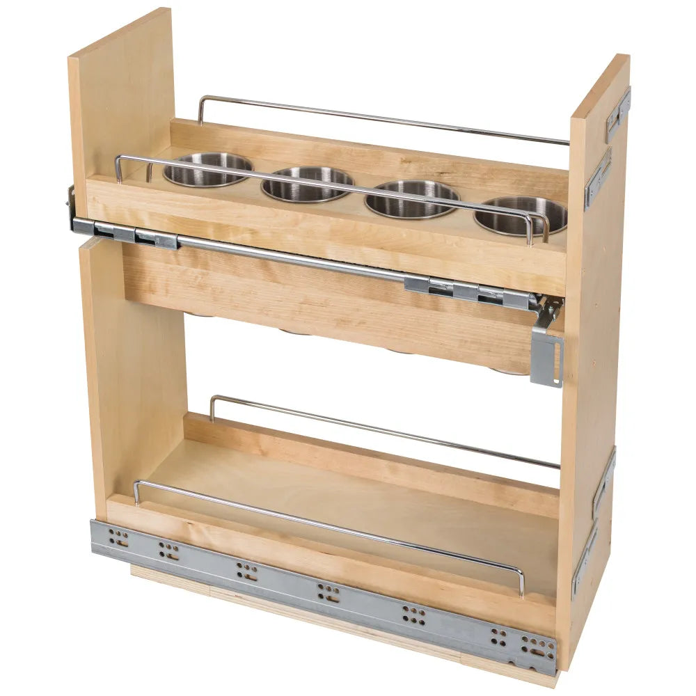 "No Wiggle" Utensil Bin Soft-close Base Cabinet Pullout