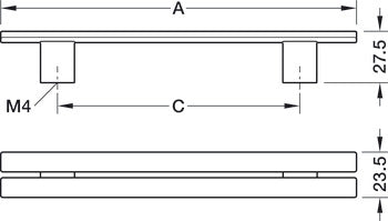 Ozark Cabinet Pull Zinc 128mm CTC