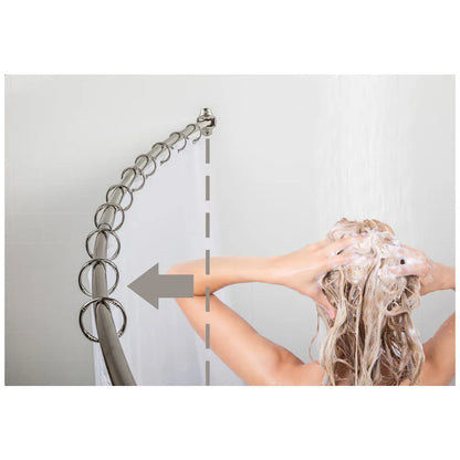 56"-72" Adjustable Curved Shower Curtain Rod