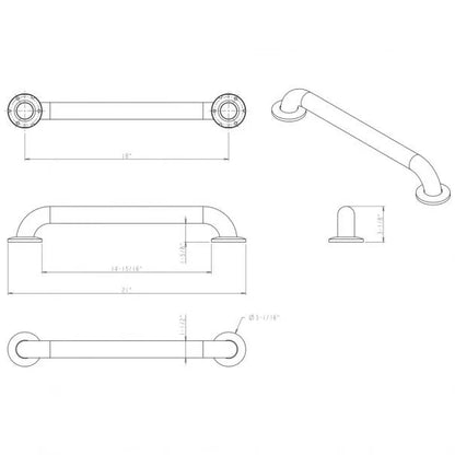 Stainless Steel Conceal Mount Grab Bar