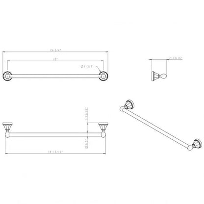 Newbury 18" Single Towel Bar