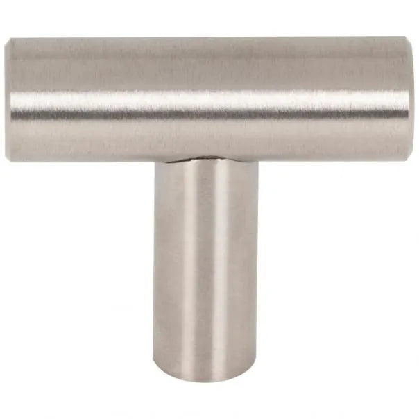 1-9/16" Overall Length Hollow Stainless Steel Naples Cabinet "T" Knob
