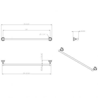 Newbury 24" Single Towel Bar