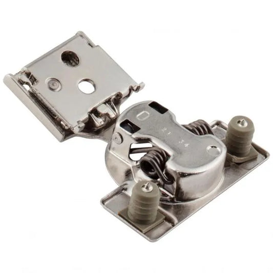 HR MAX™ 105° 1/2" Overlay Self-close Compact Hinge with 2 Cleats and Press-in 8mm Dowels.