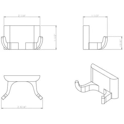 Bridgeport Polished Chrome Double Robe Hook