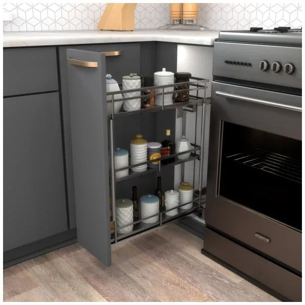 STORAGE WITH STYLE® Metal "No Wiggle" Base Pullout, Preassembled with Soft-close Slides