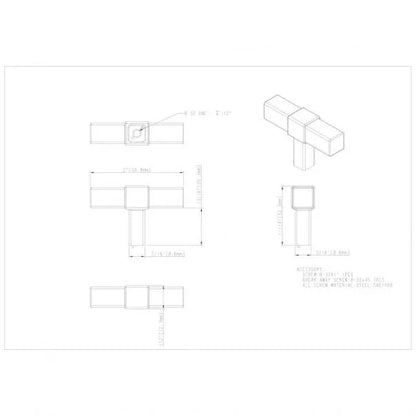 2" Overall Length Zane Cabinet "T" Knob