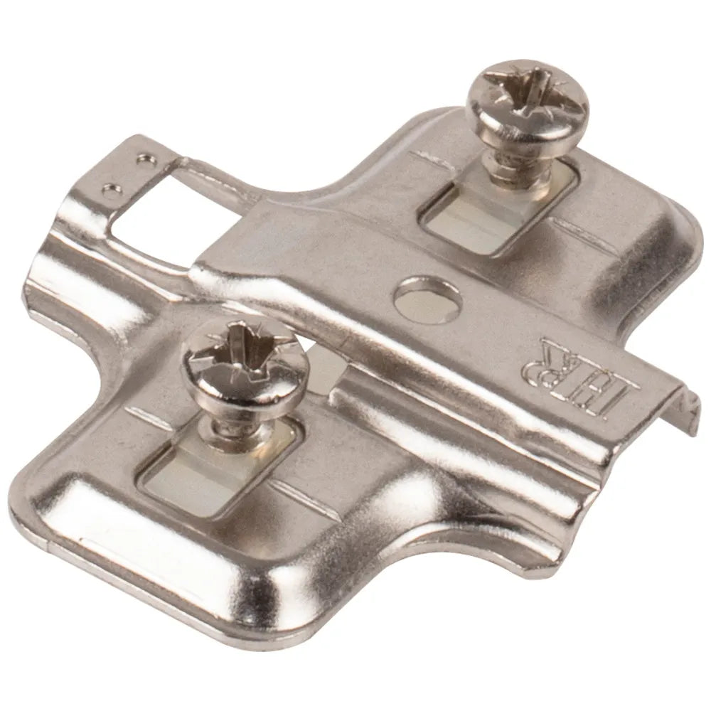 HR MAX™ Standard Duty 0 mm Non-Cam Adj Steel Plate with Screws & 5 mm Expansion Dowels for 500 Series Euro Hinges