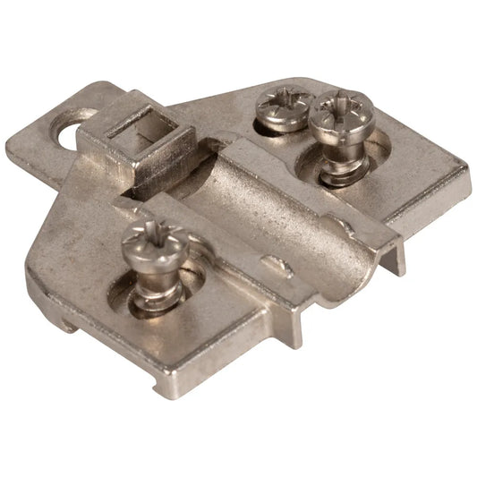 HR MAX™ Heavy Duty 2 mm Screw Adj 3 Hole Zinc Die Cast Plate with Euro Screws for 700, 725, 900 and 1750 Series Euro Hinges