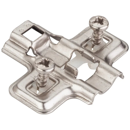 HR MAX™ Standard Duty 0 mm Non-Cam Adj Steel Plate, Wood Screws and 5 mm Dowels for 700, 725, 900 & 1750 Series Euro Hinges