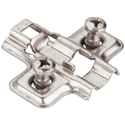 HR MAX™ Standard Duty 0 mm Non-Cam Adj Steel Plate with Shortened Euro Screws for 700, 725, 900 and 1750 Series Euro Hinges