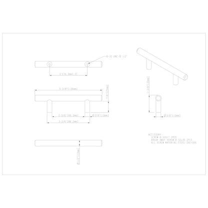 Naples Solid Steel Cabinet Bar Pull Series