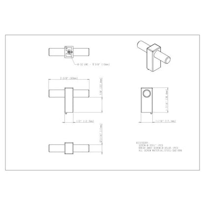 2-3/8" Overall Length Larkin "T" Knob