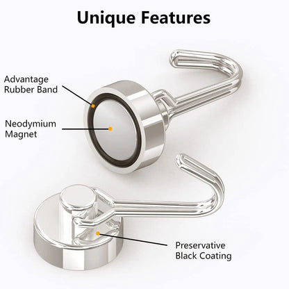 Heavy Duty 30LBS Neodymium Magnet Hook with Rust Proof for Indoor Outdoor Hanging