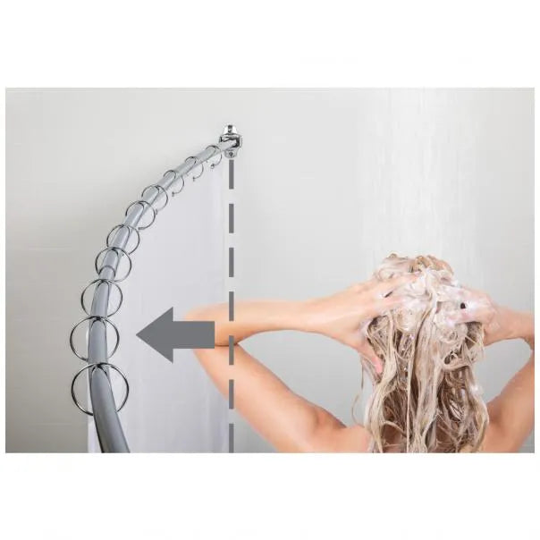 56"-72" Adjustable Curved Shower Curtain Rod