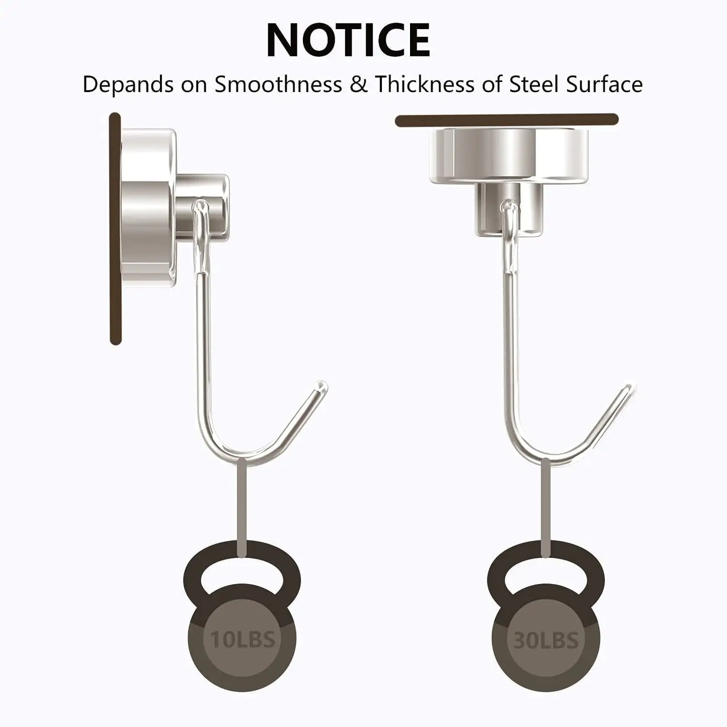 Heavy Duty 30LBS Neodymium Magnet Hook with Rust Proof for Indoor Outdoor Hanging
