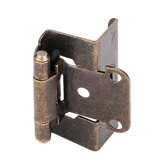 1/2" Overlay, 3/4" Frame Full Wrap Self Closing Hinge Without Screws - 3 Hole Door Mount