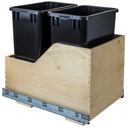 Wood Bottom-Mount Soft-close Trashcan Rollout for Hinged Doors