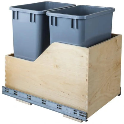 Wood Bottom-Mount Soft-close Trashcan Rollout for Hinged Doors