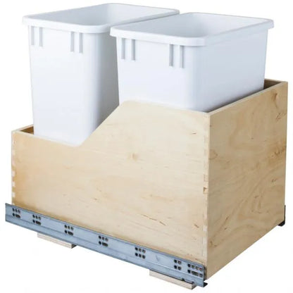 Wood Bottom-Mount Soft-close Trashcan Rollout for Hinged Doors