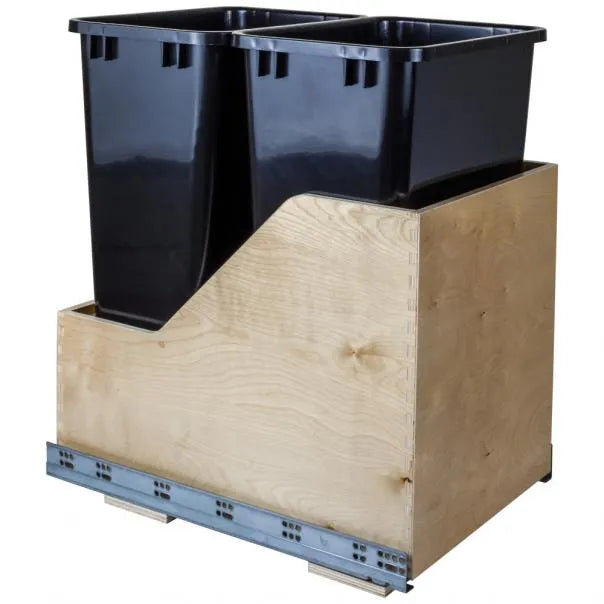 Wood Bottom-Mount Soft-close Trashcan Rollout for Hinged Doors