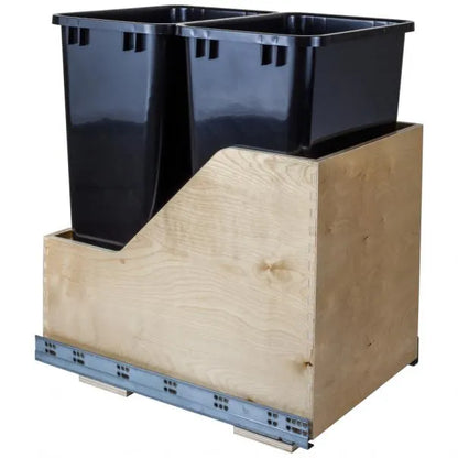 Wood Bottom-Mount Soft-close Trashcan Rollout for Hinged Doors