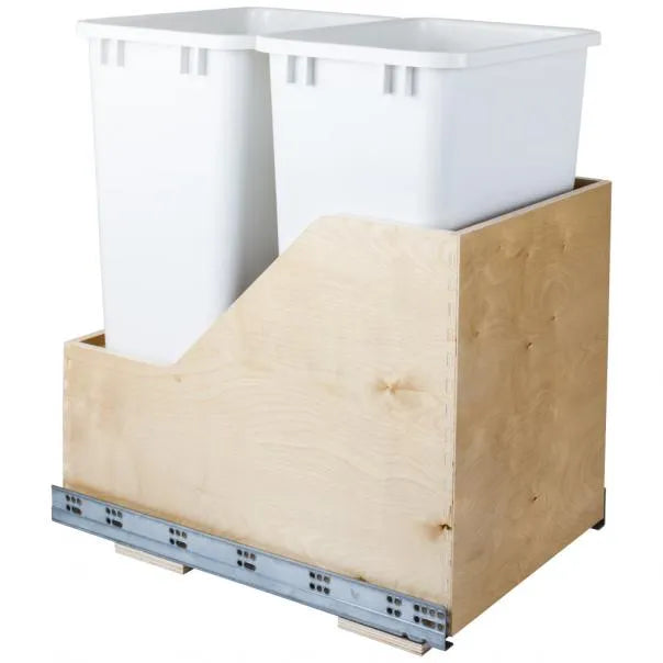 Wood Bottom-Mount Soft-close Trashcan Rollout for Hinged Doors